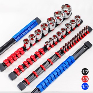 [Fuxin] 3 CÁI1 / 4\ "3 / 8\" 1 / 2\ ""Cờ Lê Treo Tường Sắp Xếp Giá Ổ Cắm Lưu Trữ Khay Đường Sắt"