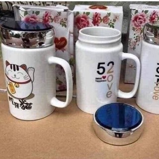 Cốc sứ có nắp  hàng cao cấp, ly, ca sứ có tay cầm giữ nhiệt cách nhiệt, chất lượng cao