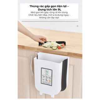 Thùng Rác Treo Tủ Bếp BUNA Treo Cạnh Tủ Bếp Size To, Thùng Rác Gấp Gọn Sạch Sẽ Tiện Lợi.