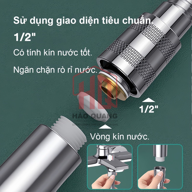 Vòi Hoa Sen Tăng Áp Cao Cấp – Tiết Kiệm Nước, 5 Chế Độ Phun, Dễ Lắp Đặt (VS1)