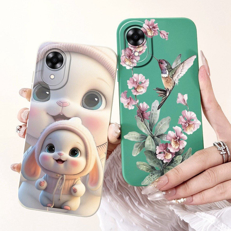Ốp lưng Oppo A17k CPH2471 Silicon Mèo Dễ Thương Thời Trang Bướm Hoa Yêu Sơn Bao A17k Oppo A 17k