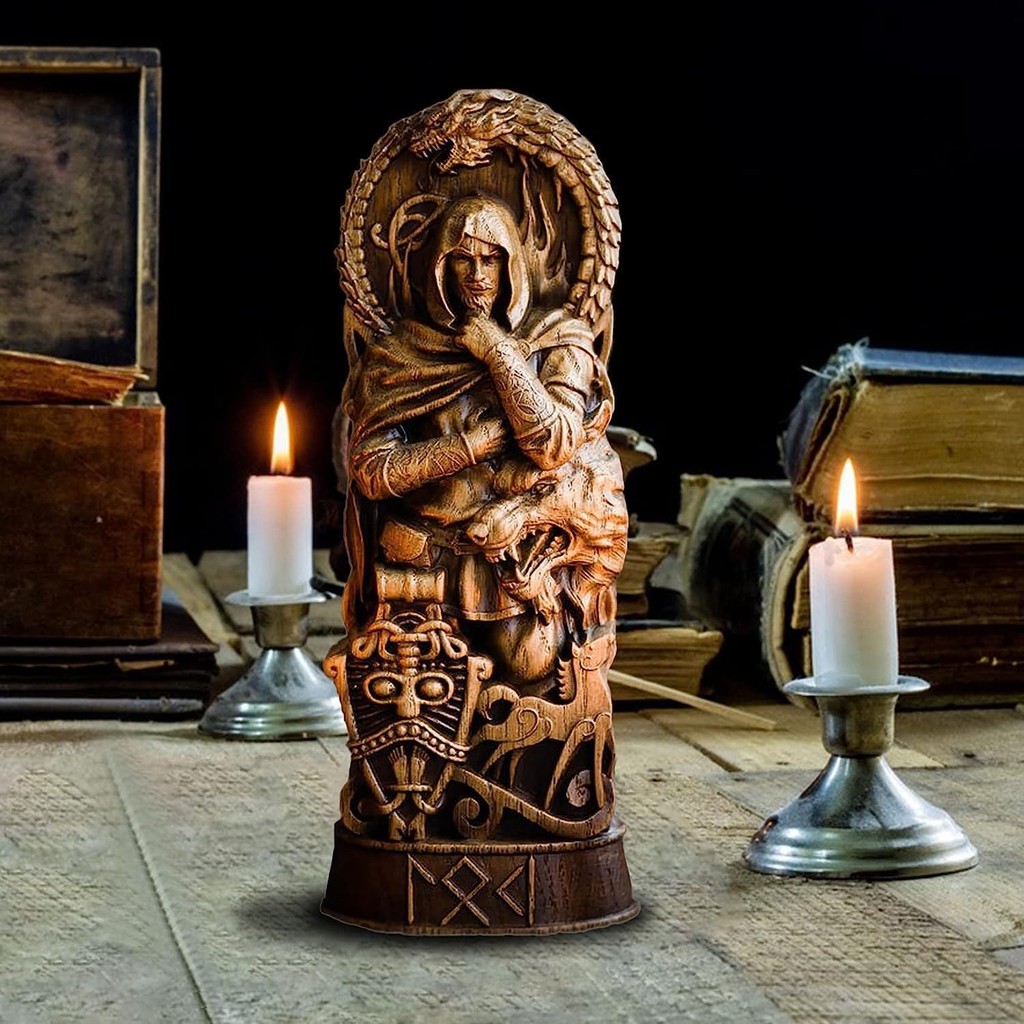 Tượng trang trí thần thoại Bắc Âu, Odin, Thor, Loki, Freya, Tượng trang trí Viking cho gia đình và quà tặng, Áp dụng cho tủ rượu và kệ sách