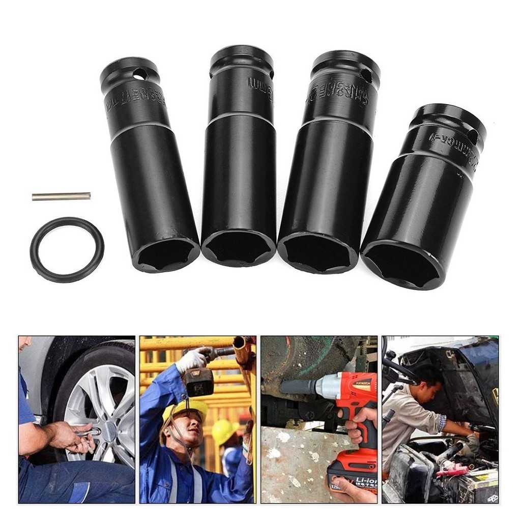 [Cosyh] 4 Cờ lê điện 17-22mm Bộ đầu ổ cắm lục giác Độ cứng và độ bền