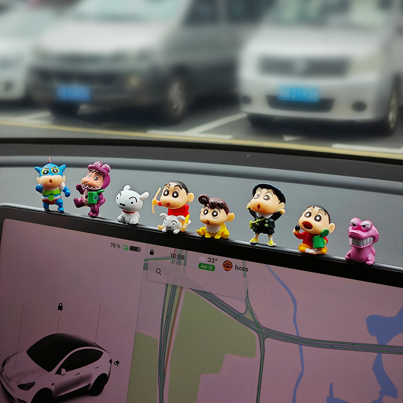 8 Cái / bộ Crayon Shin chan Đồ Trang Trí Ô Tô Bảng Điều Khiển Trung Tâm Ô Tô Đồ Trang Trí Bàn Văn Phòng Đồ Trang Trí Nội Thất Ô Tô