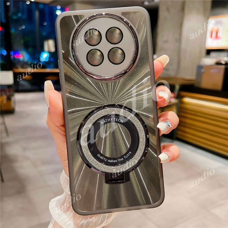 Honor X9c 5G Sang Trọng Gradient Bling Long Lanh Nhẫn Giá Đỡ Ốp Lưng Điện Thoại Honor X9c Smart HonorX9c Smart 5G 2024 Với Full Ống Kính Máy Ảnh Phim Bảo Vệ Lấp Lánh Bling Giá Đỡ Từ Tính