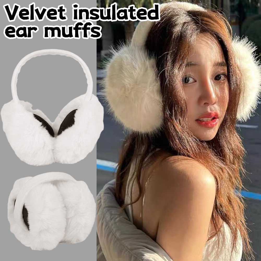 [Đặc sắc] Bịt tai lông thỏ mô phỏng - Dụng cụ làm ấm tai đi xe đạp ngoài trời - Vỏ tai ấm áp mùa đông - Bịt tai có thể gập lại dễ thương - Bảo vệ lạnh, chống gió - Dành cho nữ và nam giới