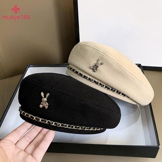< zhuliye789 > Mũ nồi nữ phong cách dành cho nghệ sĩ Pháp Mũ beanie mùa đông ấm áp Màu trơn Thanh lịch dành cho nữ Mũ họa sĩ phù hợp