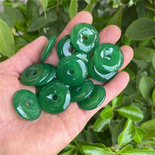 Ngọc mã não xanh chalcedony mặt dây chuyền mặt dây chuyền nhỏ hòa bình khóa dệt tua rua túi treo phụ kiện kẻ sọc