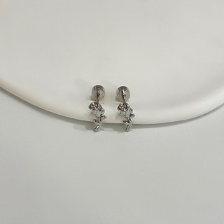 Sách nhỏ màu đỏ 316L đồng mạ vàng bằng thép Titan Mèo Bông tai Trang sức phong cách thiếu nữ dễ thương Mèo Bông tai đinh xương