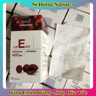 [LỌ THỦY TINH] Vitamin E Đỏ Nga Hàm Lượng 400mg LIFEVIT Giúp Làm Đẹp Da Của NGA