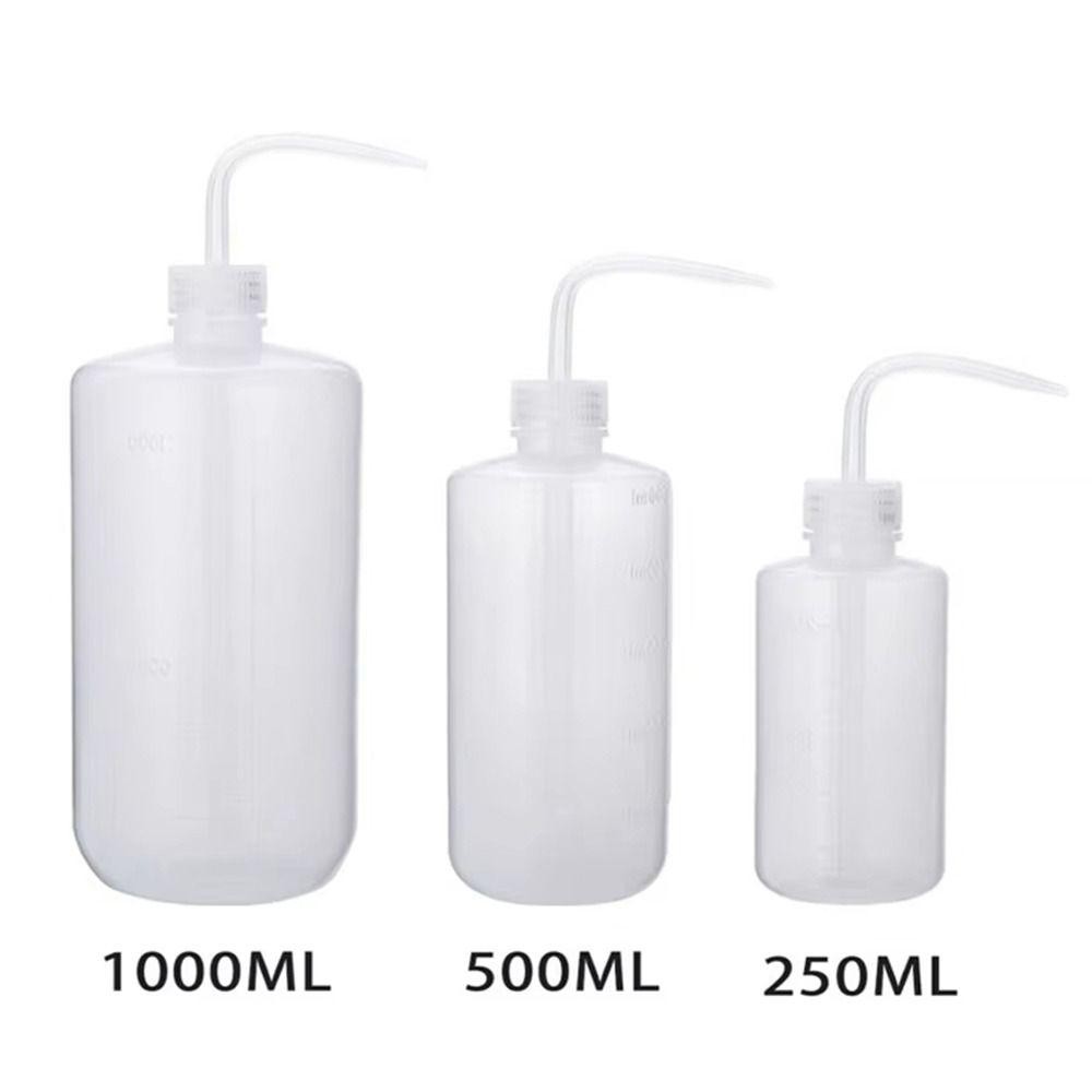 UMISTY 1 Chai Đo Phòng Thí Nghiệm, Chai Rửa Đo Màu Trắng, Giặt Nhựa Sạch 250 / 500 / 1000ml Chai Bóp Hình Xăm Đồ Trang Điểm