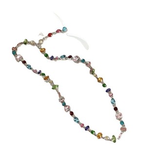Vòng Cổ Zircon pha lê màu kẹo ngọt ngào, Dây Chuyền xương đòn cầu vồng tình yêu sang trọng nhẹ nhàng, xu hướng hợp Instagram cho nữ
