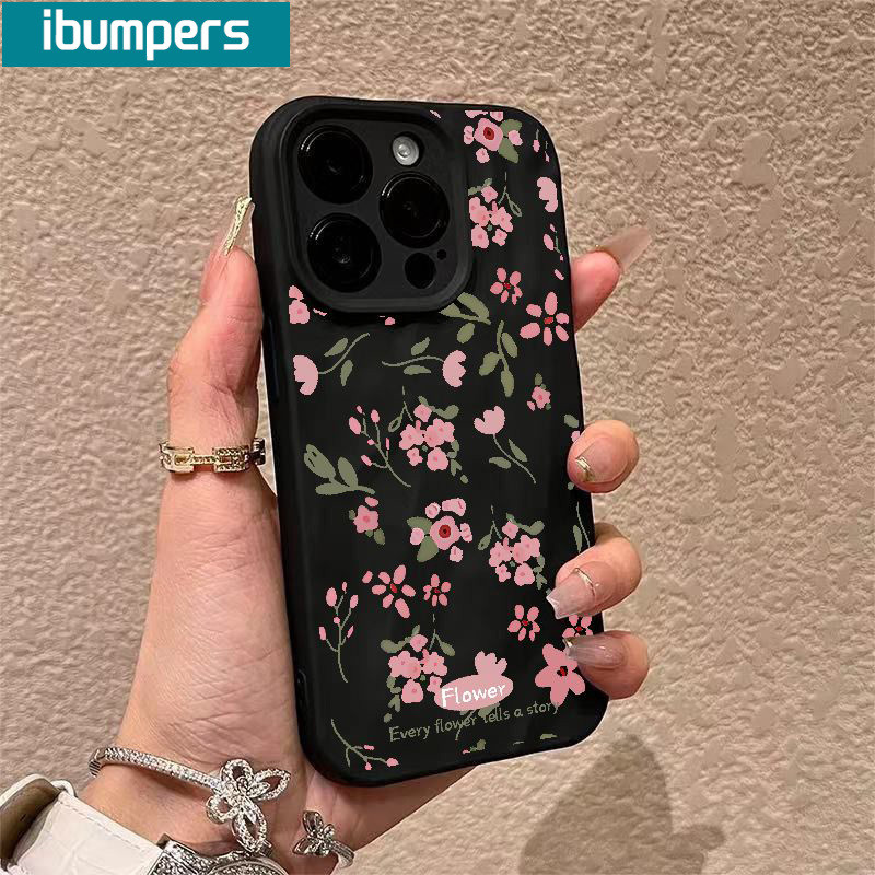 ibumpers Ốp Lưng iPhone Xinh Hàn Quốc Hoa In Hình Ốp Điện Thoại Silicon Mềm Chống Sốc Chống Bẩn Cho Iphone 16 15 14 12 13 11 Pro Max IP 7 8 Plus X XS XR