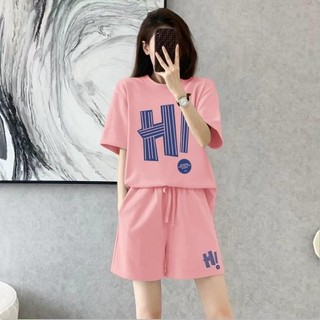 Set áo phông kèm quần đùi nữ, Set đồ nữ fom rộng mẫu DBN11 chất liệu thoáng mát, Đồ bộ nữ mùa hè, Đồ ngủ nữ