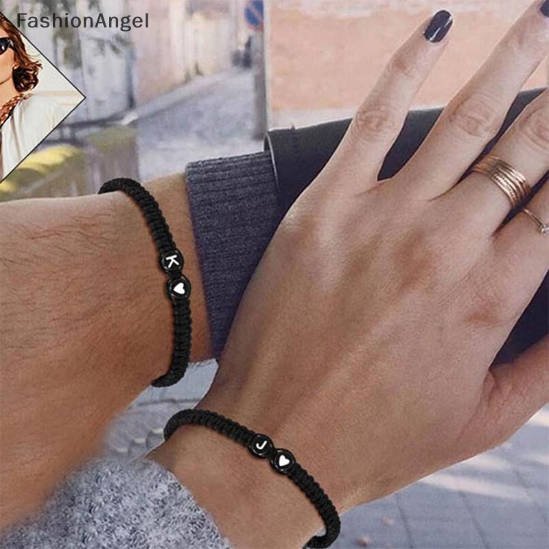 FashionAngel 26 Chữ Cái Vòng Tay Trái Tim Ban Đầu Handmade Có Thể Điều Chỉnh Vòng Tay Tên A-Z Dành Cho Nữ Nam Tình Bạn Trang Sức Quà Tặng VN