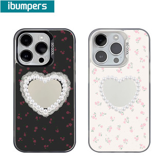 ibumpers Ốp Lưng IPhone Hàn Quốc Đẹp Họa Tiết Ren Trái Tim Ốp Điện Thoại IMD Cứng Trơn Chống Bẩn Chống Sốc Cho IPhone 16 15 14 12 13 11 Pro Max