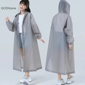 Áo mưa có mũ trùm đầu dành cho người lớn Gcdhome Áo mưa dài có thể tái sử dụng cho nam và nữ Du lịch ngoài trời Áo mưa chống nước HOT Áo mưa trong suốt