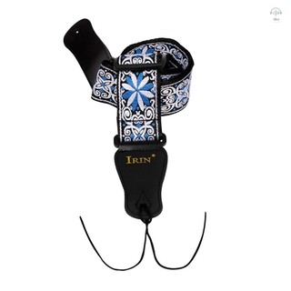 Irin GS-02 Dây đeo đàn Guitar thêu có thể điều chỉnh cho đàn Guitar điện Acoustic Phụ kiện âm trầm Màu xanh lam