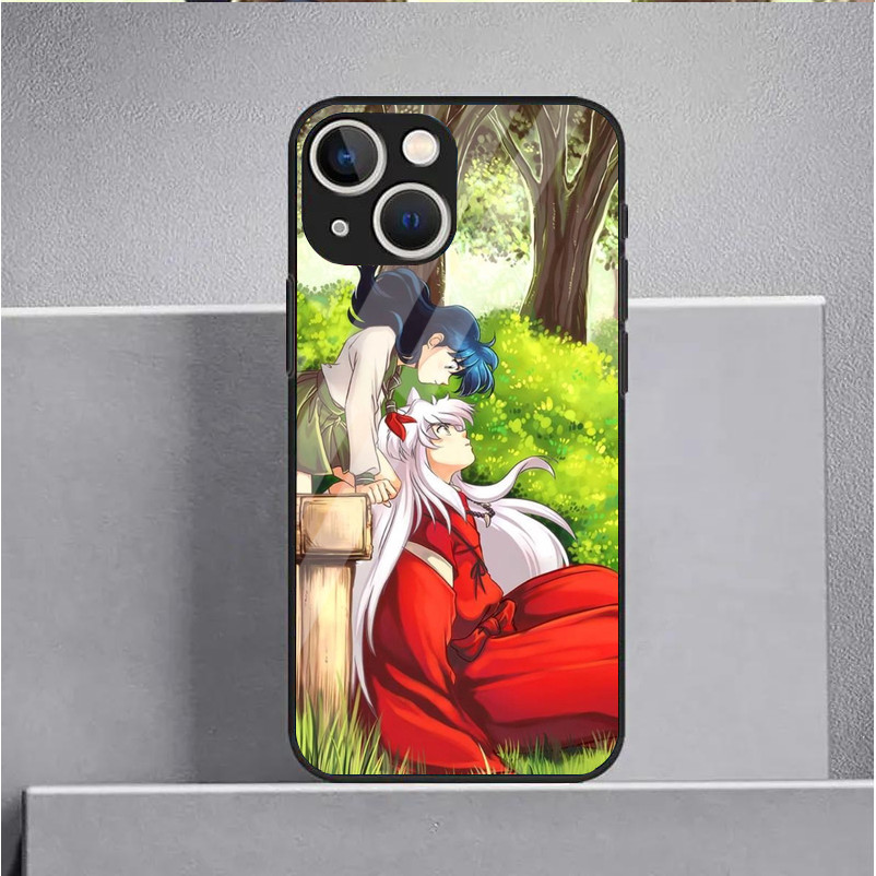 Ốp Điện Thoại Di Động Kính Cường Lực Inuyasha 01 Cho iPhone 16 15 14 13 12 11 Pro XS Max Plus Mini X XR 8 7 6s SE2 / 3
