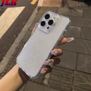 [Jlk] Ốp Điện Thoại Trong Suốt Lấp Lánh Mềm Mại Cho iPhone 11 12 13 14 15 16 Pro Max Plus Ốp Lưng Silicon Trong Suốt Chống Sốc