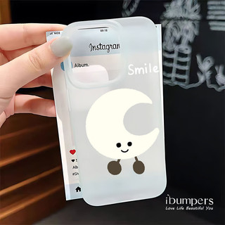 ibumpers Ốp Điện Thoại iPhone Sáng Tạo Dễ Thương Họa Tiết Ngôi Sao Cười Ốp Lưng Trong Suốt Nhám Mờ Chống Bẩn Chống Sốc Cho IPhone 16 15 14 12 13 11 Pro Max IP 7 8 Plus X XS XR