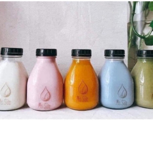 Chai thuỷ tinh 500ml vuông dáng lùn miệng rộng đựng nước ép , sữa hạt tiện lợi