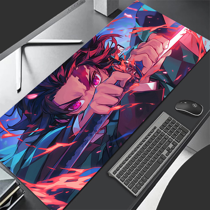 Miếng Lót Chuột Chơi Game Anime Miếng Lót Bàn Phím Thảm PC Mousepad XXL Demon Slayer Tanjiro Miếng Lót Chuột Laptop Mở Rộng Để Bàn Thảm Cho LOL