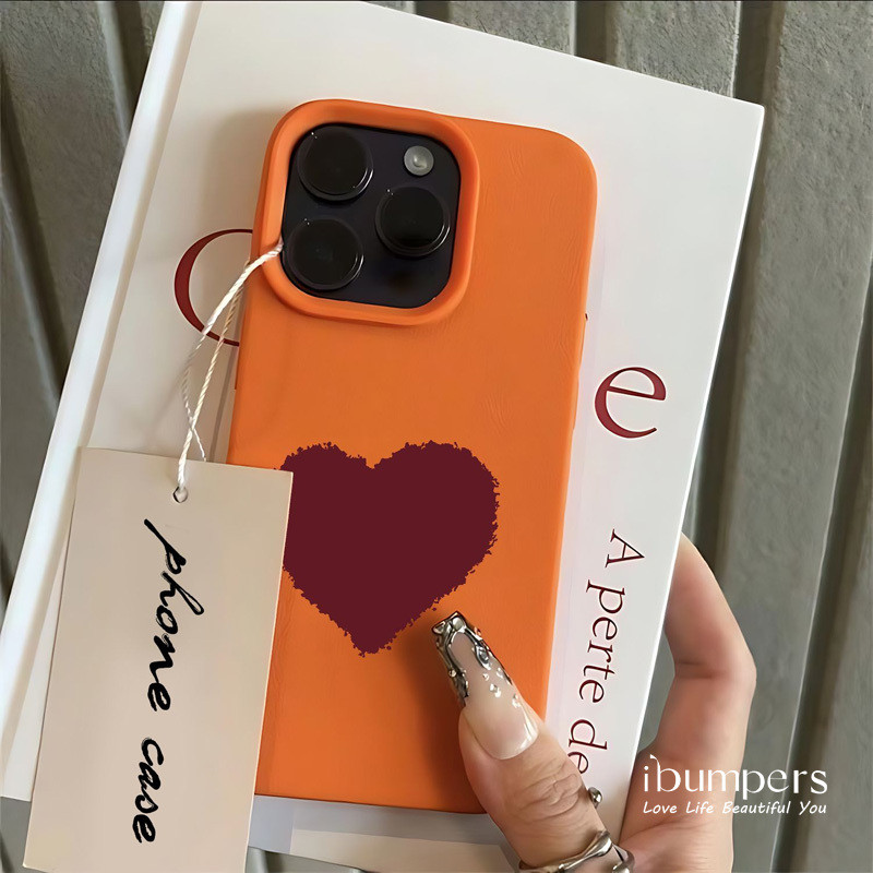 ibumpers Ốp Điện Thoại iPhone Họa Tiết Trái Tim Phong Cách Đơn Giản Cho IPhone 16 15 14 12 13 11 Pro Max IP 7 8 Plus X XS XR Ốp Lưng Mỏng Silicon Mềm Da Họa Tiết