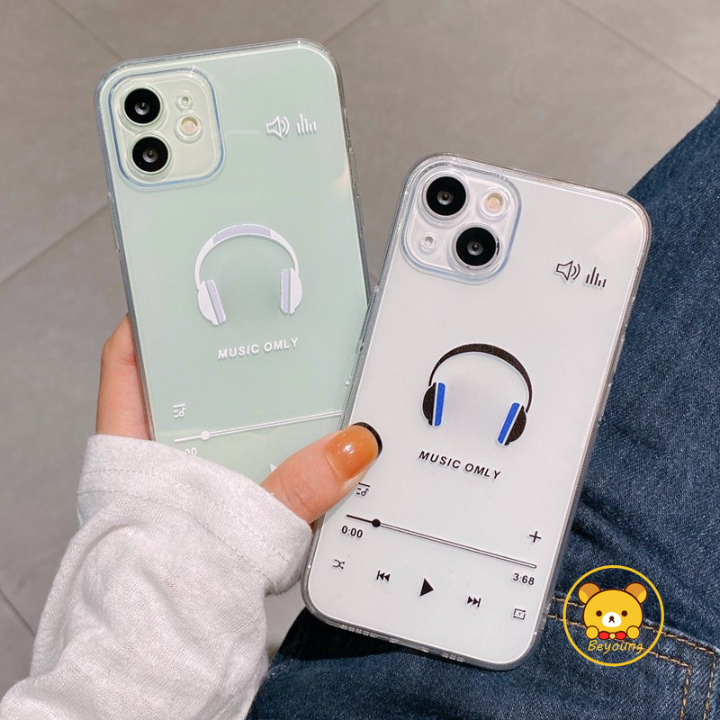 Vỏ họa tiết tai nghe cho Vivo V50 V40 Lite V30 V29 V27 V25 V23 V21 Pro Lite V30E V29E V27E V25E V23E V21E V21s 5G 4G Vỏ điện thoại trong suốt mát mẻ Vỏ mềm sáng tạo dễ thương
