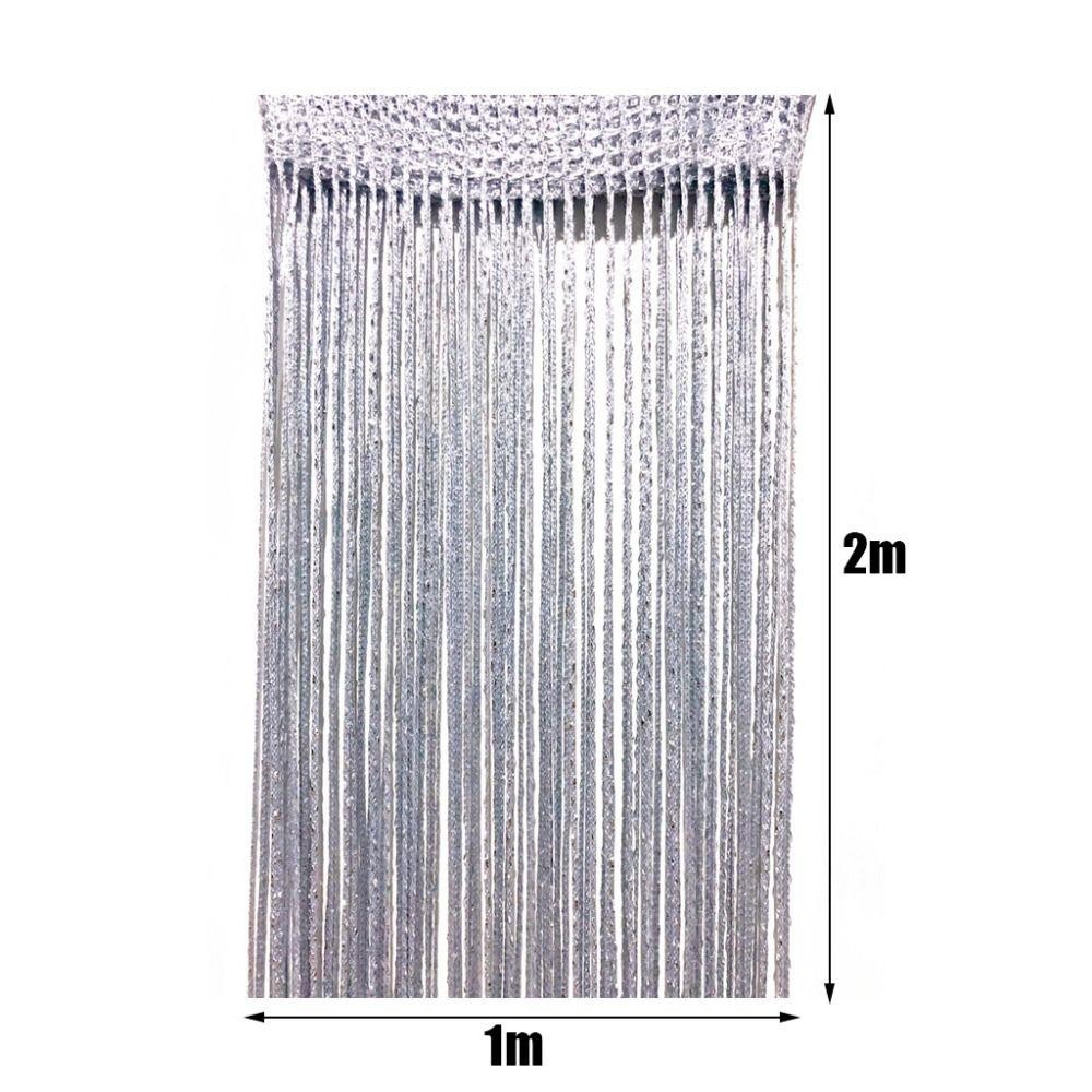 Rèm dây AWNGD, Dây bạc DIY Cửa sổ vách ngăn, Rèm tua rua sáng bóng 1x2m thời trang cho phòng khách gia đình Trang trí nội thất quán cà phê Valance