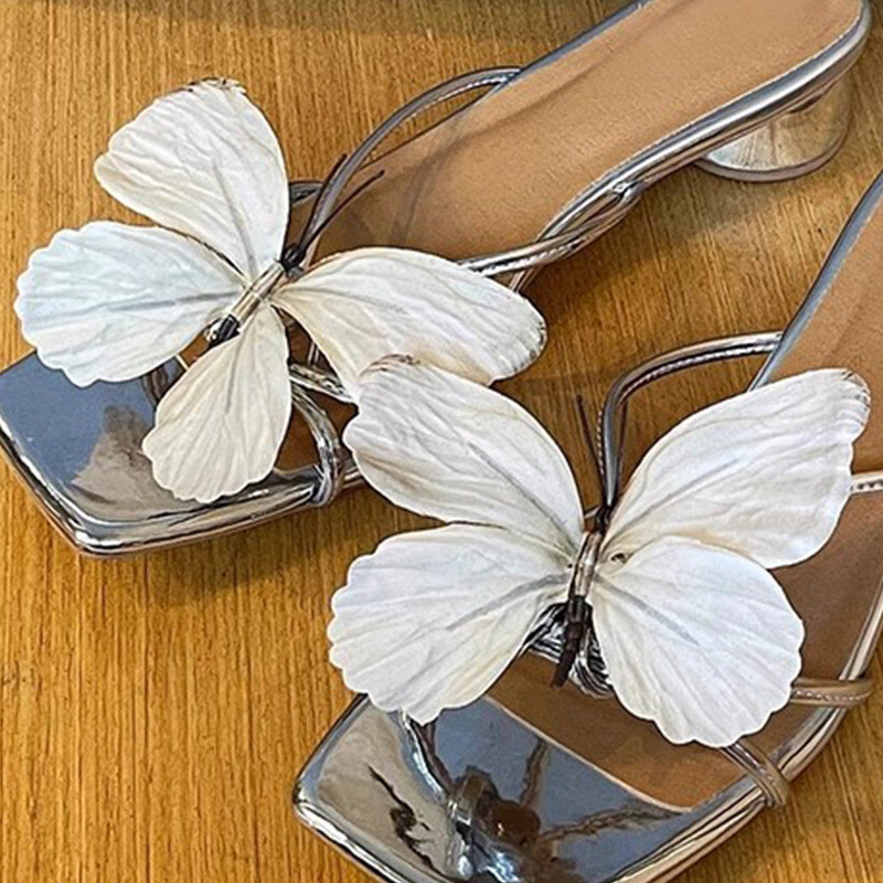 Khí Quyển Bướm Hoa Sandal Khóa Giày DIY Đi Biển Dép Phụ Kiện