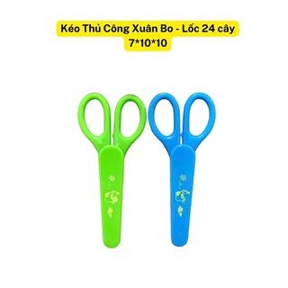 [2 Cái] Kéo Cắt Giấy Xuan Bo, Kéo Học Sinh Mini Có Nắp Đậy