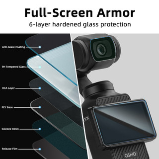 DJI Osmo Pocket 3/4 kính cường lực màn hình + ống kính, phụ kiện bảo vệ