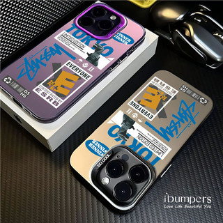 ibumpers Ốp Lưng IPhone Thời Trang Sáng Tạo Họa Tiết Văn Bản Ốp Điện Thoại IMD Cứng Trơn Chống Bẩn Chống Sốc Cho IPhone 16 15 14 12 13 11 Pro Max