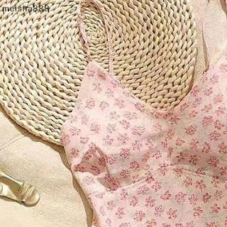 Meisha888 Mùa Hè Retro Hoa Cami Có Miếng Lót Ngực Nữ Cổ Chữ V Không Tay Mỏng Tank Top Đẹp