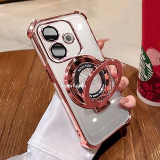 Ốp Mềm Oppo A5 Pro 2025 Cho Oppo A6 A5 Pro A3Pro A3X A3 A5Pro A6Pro 4G 5G Ốp Lưng Chống Sốc Thạch Trong Suốt Có Giá Đỡ Từ Tính Dày Túi Khí Ốp Lưng Điện Thoại