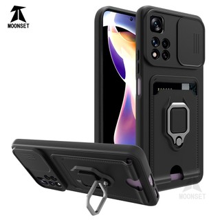 Dành Cho Redmi Note 11s 5G Note 11 Pro Plus 5G Ốp Lưng 4 Trong 1 Trượt Camera Bao Đựng Thẻ Đứng Vuông Freebie Dây Chống Sốc Chống Rơi Mỏng Mềm TPU Cover
