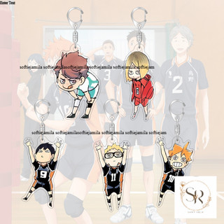 55mm Acrylic Móc Khóa Haikyuu Kenma Carton Anime Xung Quanh Túi Mặt Dây Chuyền Móc Chìa Khóa
