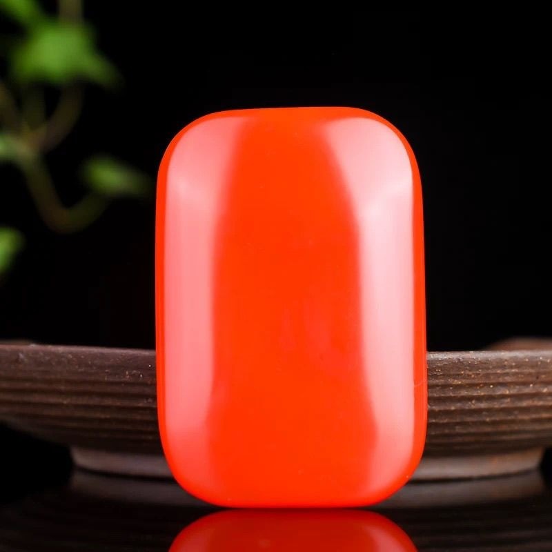 Tự Nhiên Miền Nam Đỏ Mã Não Wuwu Thương Hiệu Vuông Bạn Nữ Áo Len Dây Chuyền Mặt Dây Chuyền Vòng Cổ