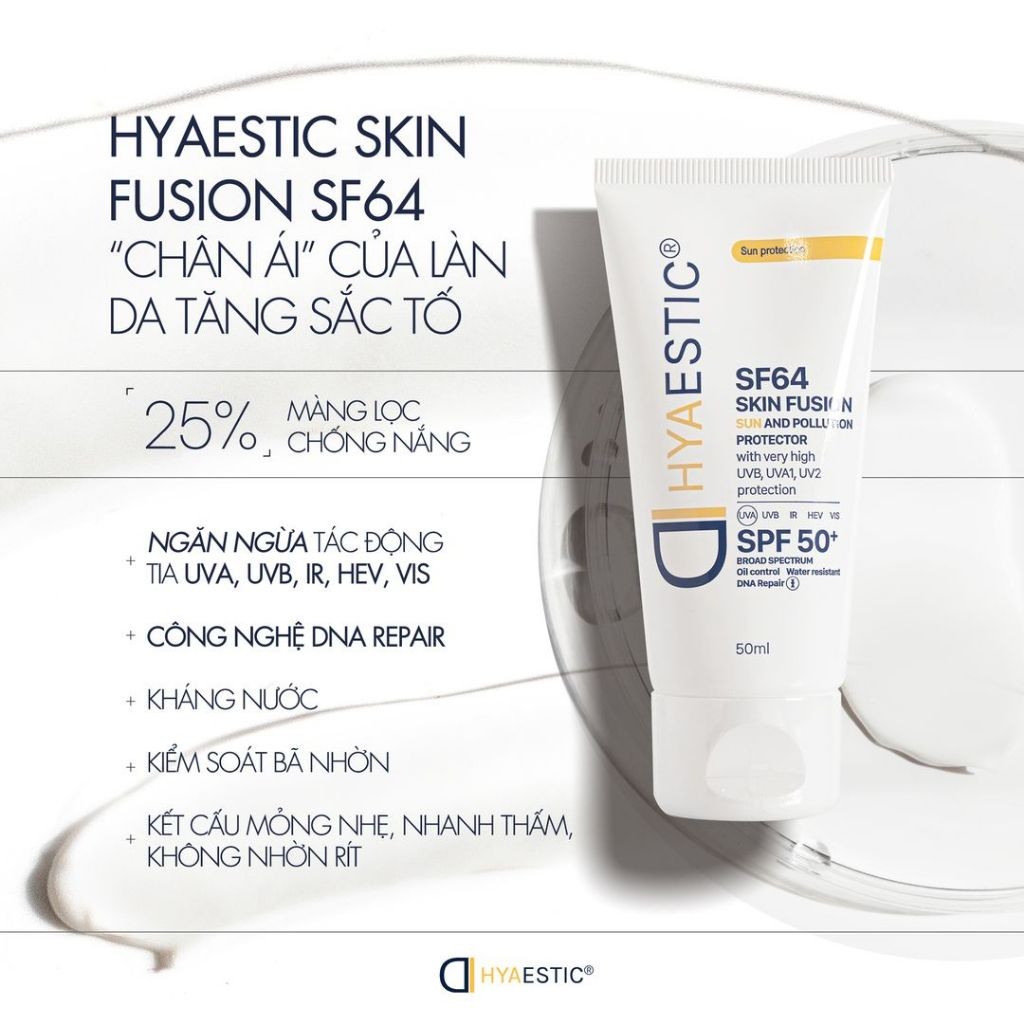 Kem chống nắng bảo vệ da Hyaestic Skin Fusion SF64 Sun And Pollution Protector SPF50+  50ml