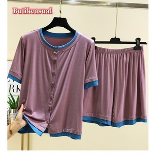 Phụ Nữ Áo Thun Quần short Bộ Đồ Ngủ Ngắn Tay Mùa Hè Mới Kích Thước Lớn Mỏng