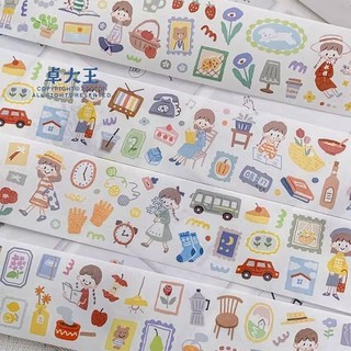 [Khung viết được] Zhuo Dawang Azhuo Đồ chơi nhỏ Khung tiệc đồ chơi cổ điển Một loạt hộp thoại Trang trí sổ tay cuộn nhãn dán cắt khuôn