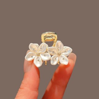 MAUROPOLI [Sẵn sàng] Kẹp tóc cô gái hoa đôi kim cương giả Xuân hè Kẹp tóc kim loại cao cấp Đầu sau Kẹp tóc nửa mảnh Mũ đội đầu Phụ kiện tóc