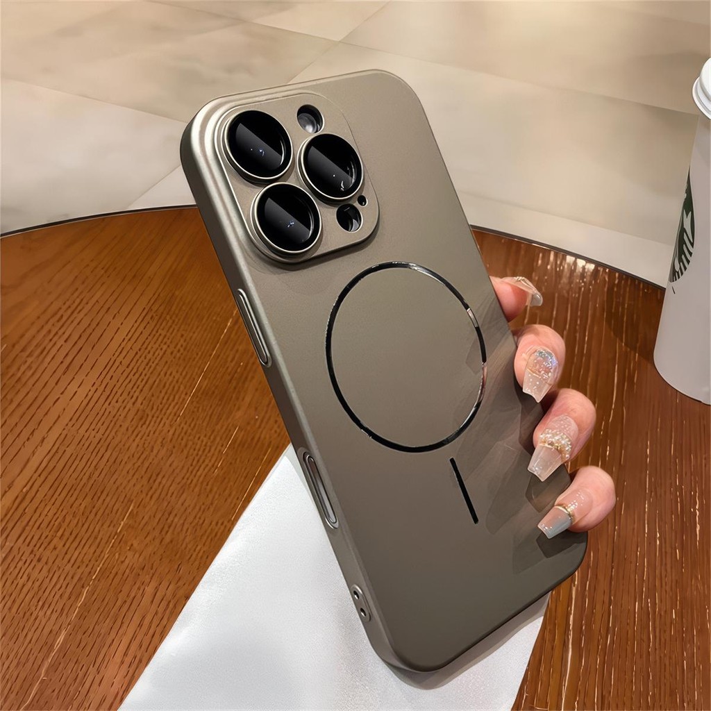 Ốp điện thoại từ tính mờ siêu mỏng iphone16 Pro Max 15 14 13 12 11 vỏ cho vỏ iPhone silicon PC vỏ cứng chống sốc