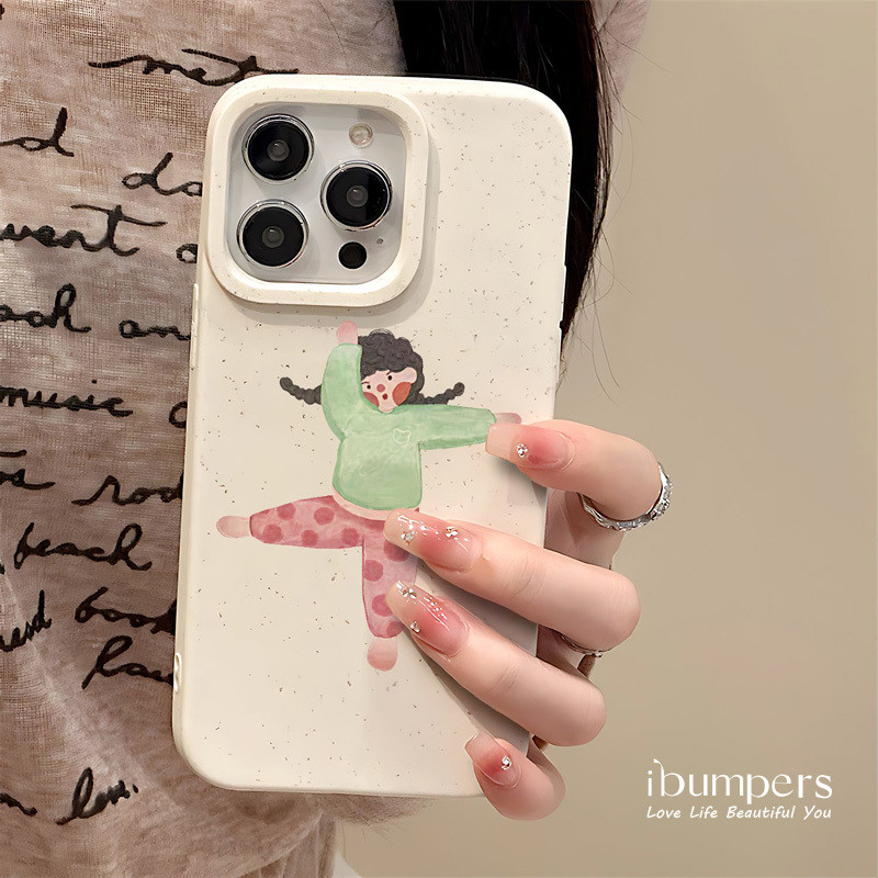ibumpers Ốp Lưng IPhone Họa Tiết Cô Gái Dễ Thương Đơn Giản Cho IPhone 16 15 14 12 13 11 Pro Max IP 7 8 Plus X XS XR Ốp Điện Thoại Silicon Mềm Chống Sốc