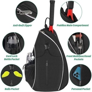 Ba lô Vợt DWELLCO Pickleball, Túi đựng vợt Tennis có thể đảo ngược mạnh mẽ, Dây kéo bền Túi cầu lông dung tích lớn dành cho nam nữ Thể thao