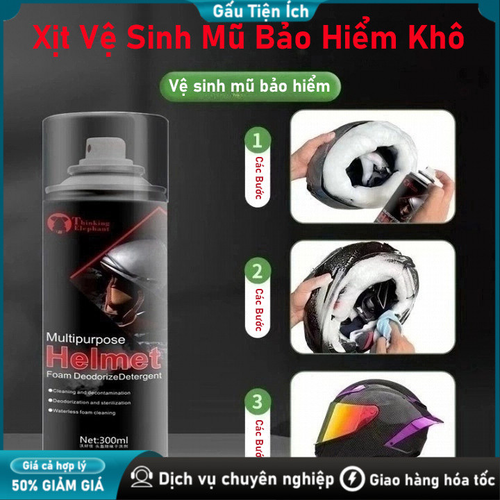 Xịt Khử Trùng Mũ Bảo Hiểm 300ml – Làm Sạch Nhanh, Khử Mùi Hiệu Quả, Tiện Dụng Hằng Ngày