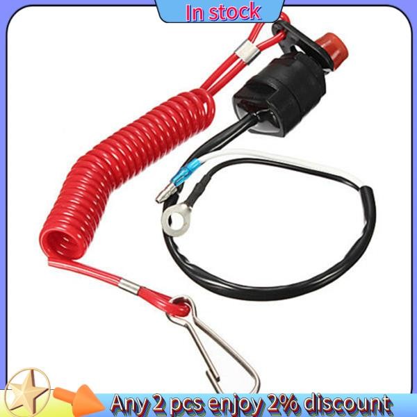 Còn hàng-Boat Motor Công tắc dừng bắn khẩn cấp cho Yamaha / Tohatsu Outboard Stop Kill Switch Cut Off Switch với dây buộc dây buộc an toàn