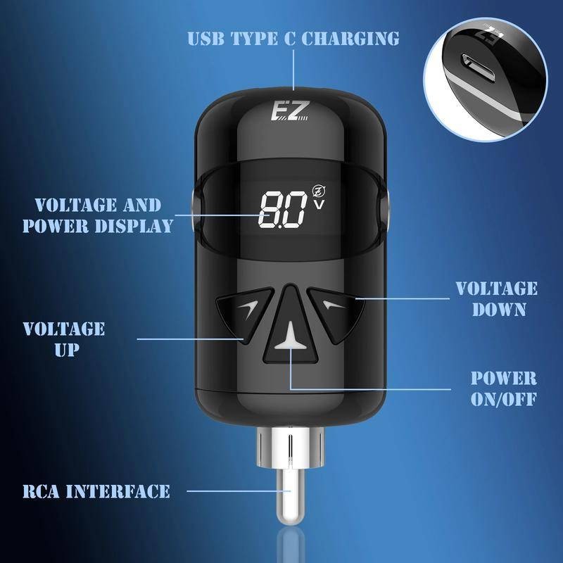 Ez Portex Gen 3 Máy Xăm Hình Xăm Không Dây Nguồn Pin 1100mAh Đầu Nối RCA Cho Súng Xăm Cung Cấp Điện