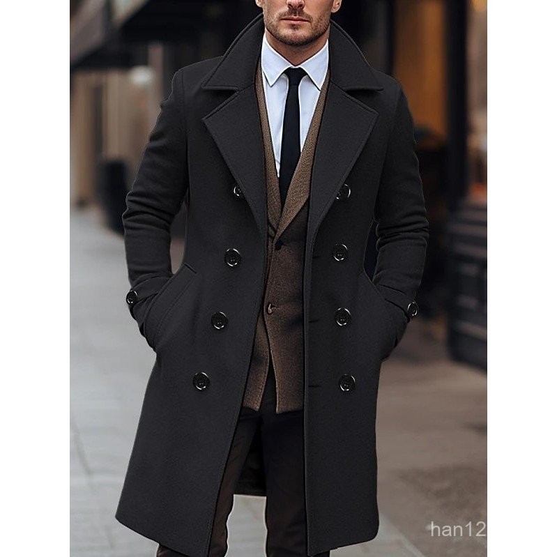 2024european-size-fall-winter-men-woolen-coat-double-breasted-long-men